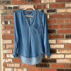 Fashion Nova Love Tree Women’s Denim tunic Size Small 💙🩵👕👚